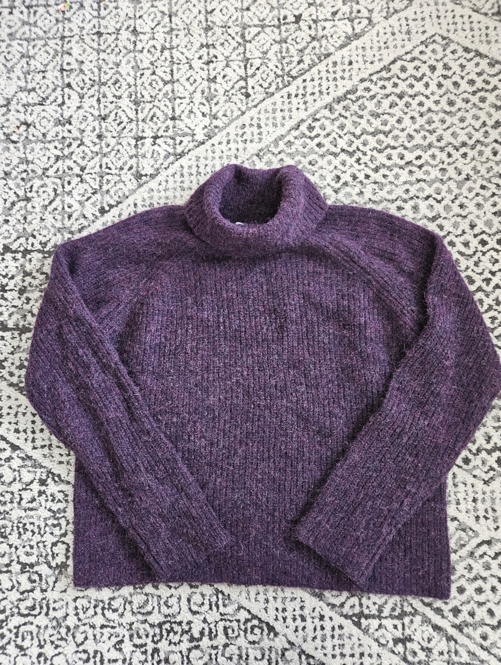 Pacas Alpaca Blend Turtleneck Sweater In Purple Size Small